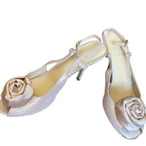 Kate Spade Champagne Suede Slingback Heels Size 8